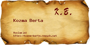 Kozma Berta névjegykártya