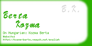 berta kozma business card